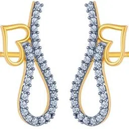 p.c. chandra jewellers 14k (585) Yellow Gold and American Diamond Stud Earrings for Women-picture-47