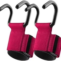 CALANDIS™ Fitness Weight Lifting Hook Padded Wrist Straps for Powerlifting Shrugs Rows Red | Gloves Straps & Hooks | Strength Training | Fitness Running & Yoga-picture-33