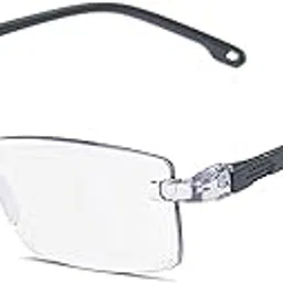 AUGEN Blue Block UV Cut Rimless Reading Glasses Black Clear Unisex Free Size Power (+4.00, Pack Of 1)-picture-30