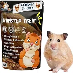 WiggleBoo Gourmet Chicken Treat for Hamster | Protein Rich | for All Hamster Breed | Crunchy Food Snack | 45g-picture-68