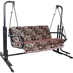 S K Grill Art Swing (Jhula) With Stand For Home Indoor/Balcony/Garden/Patio (Two Seater, Black, Metal) - 152 Cm, 132 Cm-picture-34