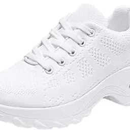 carl vinson Women’s Breathable Mesh Shoes – Stylish Height-Increasing Slip-On Shoes for Comfort & Elegance| 39 | White-picture-35