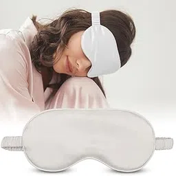 jenna Jenna™ Natural Silk Sleeping Eye Shade Mask Cover for Insomnia, Meditation, Puffy Eyes and Dark Circles White-picture-27