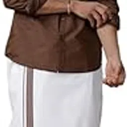 famuzz Men Full Sleeve Shirt with Maching Dhoti Set cotton image 1