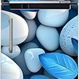 DesignDecor Vinyl 3D Flower Fridge Sticker, 24x60 cm, Marble Texture, Double Door Refrigerator (Blue)-picture-20