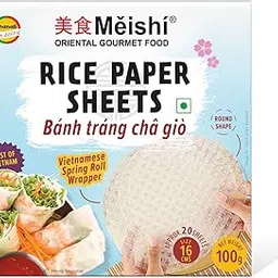 Meishi Vietnamese Gluten Free Spring Rice Paper Roll | 100g | 16 cm | Edible Rice Paper Sheets | Spring roll Wrapper-picture-31