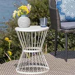 Furniture for The Living Room and Office: Coffee Table, Center Table, Storage Basket, Wire Basket with Metal Top, Bedside Table, Side Table White-image-7