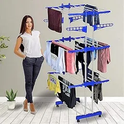 Decor delight™3 Layer Finest Clothes Stand for Drying/Cloth Drying Stand/Cloth Stand for Drying Clothes Foldable/Cloth Drying Stand for Balcony(Multicolor)-picture-18