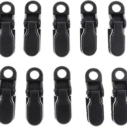 Loom Tree 10 Pieces PVC Tie Down Emergency Awning Set Tarp Clips Tent Clamp Black-picture-16