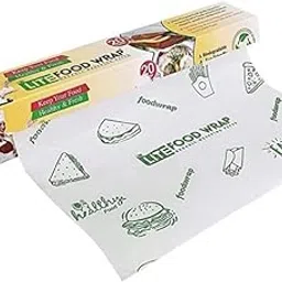 LITE Food Wrapping Paper roll Food Grade Butter Paper roll (20+5 Mtr, White) image 1