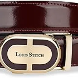 louis stitch Premium VT Leather Men's Auto Lock Belt | No Holes Belts for Men | Leather Belt for Gents (LSBE-SY-ALRW)-picture-46