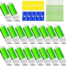 USB Thumb Drive 2GB Flash Drive 20 Pack Nicepicten Zip Drive USB 2.0 Flash Drives Jump Drive Multipack Memory Stick Pendrive for Events Office Shared Data Storage, Green 20PCS 2GB image 1