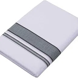 yettalan Mens Canal Border Pure White Cotton Dhoti 4.00 Meters Vesti/Mundu-picture-21