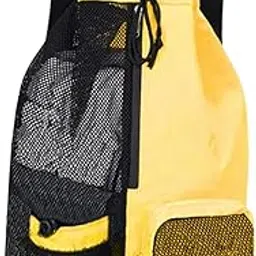shopora Mesh Drawstring Backpack Large Capacity Folding Portable Lightweight Gym Bag yellow Sporting Goods | Fitness, Running & Yoga | Gym Bags-picture-18