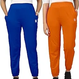 KYDA KIDS Girls Mid Rise 100% Cotton Regular Fit Track Pants (Pack of 2)-picture-19