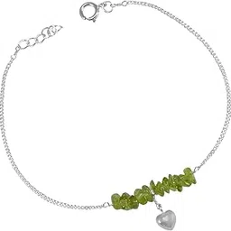 silvesto india Peridot Gemstone 925 Sterling Silver Single Piece Anklet PG-155870-picture-12
