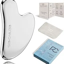 Rena Chris Gua Sha Facial Tools, Stainless Steel Guasha Tool for Acupuncture, Manual Massage Tool for Jawline Sculpting and Puffiness Reducing, Gua Sha Facial Massage Tool, Skin-Care Gift (Silver)-picture-44