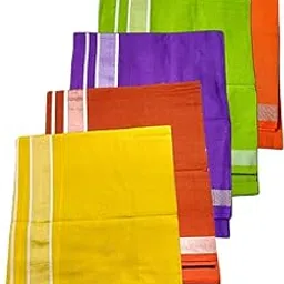 GIFTER, COTTON, MULTI-COLOUR, NEW TRENDING COLOUR DHOTHIES, SIZES 2-METERS, FREE-SIZE, QUANTITY 5 DHOTHIES-picture-10
