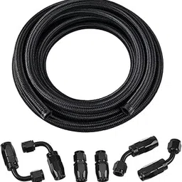 EVIL ENERGY 4AN AN4 Braided Fuel Line Kit, 12ft CPE Fuel Hose Fitting Kit, Black-picture-13