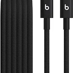 Beats USB-C to USB-C Woven Cable, Fast Charging, Durable/Tangle-Free, Compatible Charger for Apple & Android (1.5 m) – Bolt Black image 1