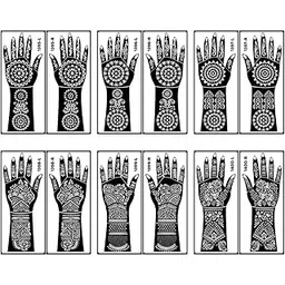 Full Hand Combo Mehndi Stencil Sticker Set with Floral & Flower Patterns-picture-28