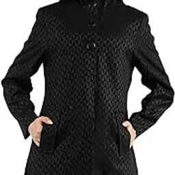 dlanxa Women Winter Wear Single Breasted Coat Blackk.. M-picture-13