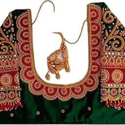 Maggam aari Hand Made Heavy Work Blouse Piece - 1 Meter unstriched Heavy Blue-picture-52