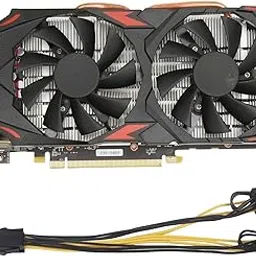 RX 580 Graphics Card 8GB GDDR5 256 Bit, Support Dual Cooling Fans PCI Express 3.0 Gaming Graphics Card Slot, Active Fan Control Freeze Fan Stop for Home Office image 1