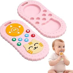 FunBlast Silicone Remote Teether for Baby, Remote Teether for 3+ Months and 6 to 12 Months Baby, Helps Biting Skills Development, Teething Toys for Babies and Toddlers (Pink)-picture-63