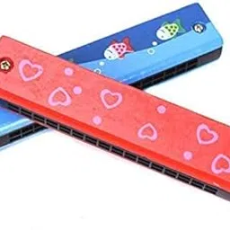 Neotea Harmonica Mouth Organ Wooden Musical Instrument for Kids Colorful Sound-Making Toy Best Return Gift Random Colors & Patterns Cartoon Design for Children Fun and Educational Pack of 2-image-99