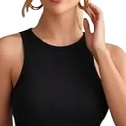 Women's Cotton Blend Ribbed Crop Tank Top Sleeveless Stretchy Crop Camisole for Girls & Women-picture-45