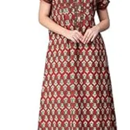 nihsamah Core Style Cotton Night Gown for Women — Premium Printed Stylish Long Cotton Nighty | Comfortable & Fancy Sleepwear, Nightwear, Maxi-picture-45