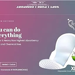 Herbal Cotton Sanitary Napkin, 12 XL Day & Night Pads w/Wings | Herbal Organic Cotton Soft Sanitary Pads for Women with Disposable Cover | Ultra Absorbent & Leak-Proof Coverage, Irritation Free-picture-19