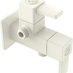 RN PTMT Superior Plastic Faucet 2 Way Angle Cock with Flange for Bathroom, Kitchen & Outdoor Applications | 2 Way Stop Cock Wall Mount (Ivory)_RNVIP05A15 | 20mm(3/4") Cartridge-image-28