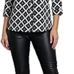 jostory Women’s Stylish Printed V-Neck Cotton Blend Casual Top Lightweight & Comfortable Trendy Summer & Winter Top-picture-19