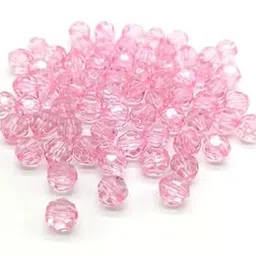 ZILZON® Baby Pink Crystal Fancy Cutting Beads(Plastic) 8 MM (200 pcs)-picture-33