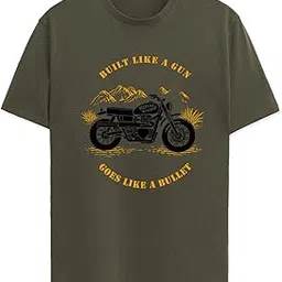 adro Men's Royal Bike Design Printed 100% Cotton T-Shirt - Regular Fit, Printed T-Shirts for Men-picture-35