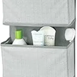 ABTRIX WITH AB Fabric Baby Nursery Hanging Organizers for Over The Door Storage for Kids - 3 Pocket Organizer Caddy with Hooks for Clothing, School, Diaper, Toy, and Outfit Storage - Gray Herringbone-picture-36