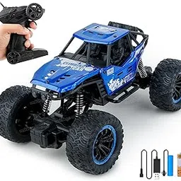 Zest 4 Toyz Remote Control Car Toy Rock Crawler 2WD Monster Truck Offroad High Speed Climbing RC Car Toy Rechargeable RC Drift Car for Boys & Girls - Blue (Battery Included)-image-91