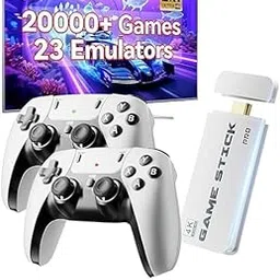 2025 New Video Game Wireless Console Game Stick Plug and Play TV Game with 9 Built-in Emulators,4K Picture Quality, Dual 2.4GHz Wireless Controllers (20,000 Video Game)-image-0