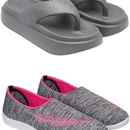 zenwear Extra Soft Classic Casual wear with Flexibility Technology Flip Flop Combo for Women's/Girl's(6110+1543)()-picture-21