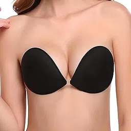 ROYCreation Women's and Girl's Self Adhesive Strapless Backless Push Up Wire Free Invisible Stick On Bra (Free Size)-picture-25