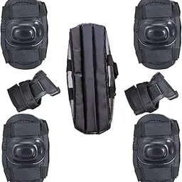 SUPRO Kids Plastic Knee Elbow Pads Guards Protective Gear Set for Roller Skates Cycling Skateboard Inline Skating Scooter Riding Sports (Black)-picture-26