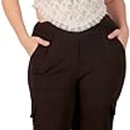smota Women Cargo Pants High Waist Trousers – Stretchable Straight Fit Casual Pants with Side Pockets | Stylish Jogger Pants for Girls & Ladies-picture-45