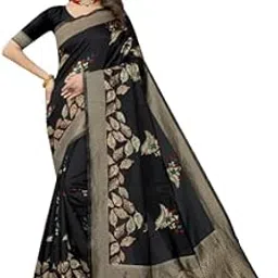 nency fashion Women's Banarasi Silk Blend Zari Woven Work With Tussles Saree and Unstiched Blouse Piece-picture-34