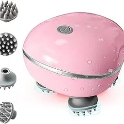 SD Enriching Beauty Cordless Scalp Massager – Waterproof Electric Head Massager with 4 Massage Heads | Hair Growth, Stress Relief & Full Body Relaxation (Pink)-picture-57