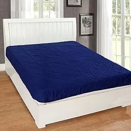 Rajasthan Crafts Microfiber Fabric Waterproof Dustproof Mattress Protector (King, Blue) image 1