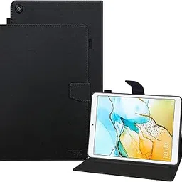 TGK Leather Flip Stand Case Cover for Honor Pad 5 8 inch Tablet [Release, 2019, July] with Stylus Holder, Black-image-14