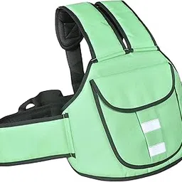 Crawl'in Kids Adjustable Safety Harness Belt Child Vehicle Motorcycle Ride Strap For Two Wheeler Travel Horse Back Riding With Padded Strap For Children Babies|2-6 Year (Green) image 1