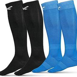 vector x Blastic Stockings | Polyester Stretchable Material | Knee Length | Unisex | Pack of 2 Pair (Black-Blue, Senior)-picture-13